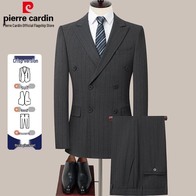 Pierre Cardin Men s Slim Fit Striped Business Suit Set 195/4XL