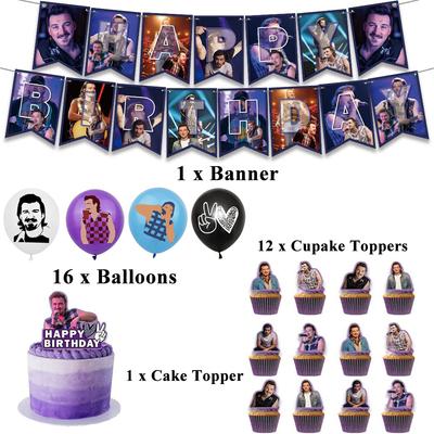30pcs Morgan Singer's Party Decorations Include Banner Cake Toppers and Balloons