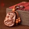 Wooden Protection And Safety Keychain Pendant For Car Decoration And Bag Accessories