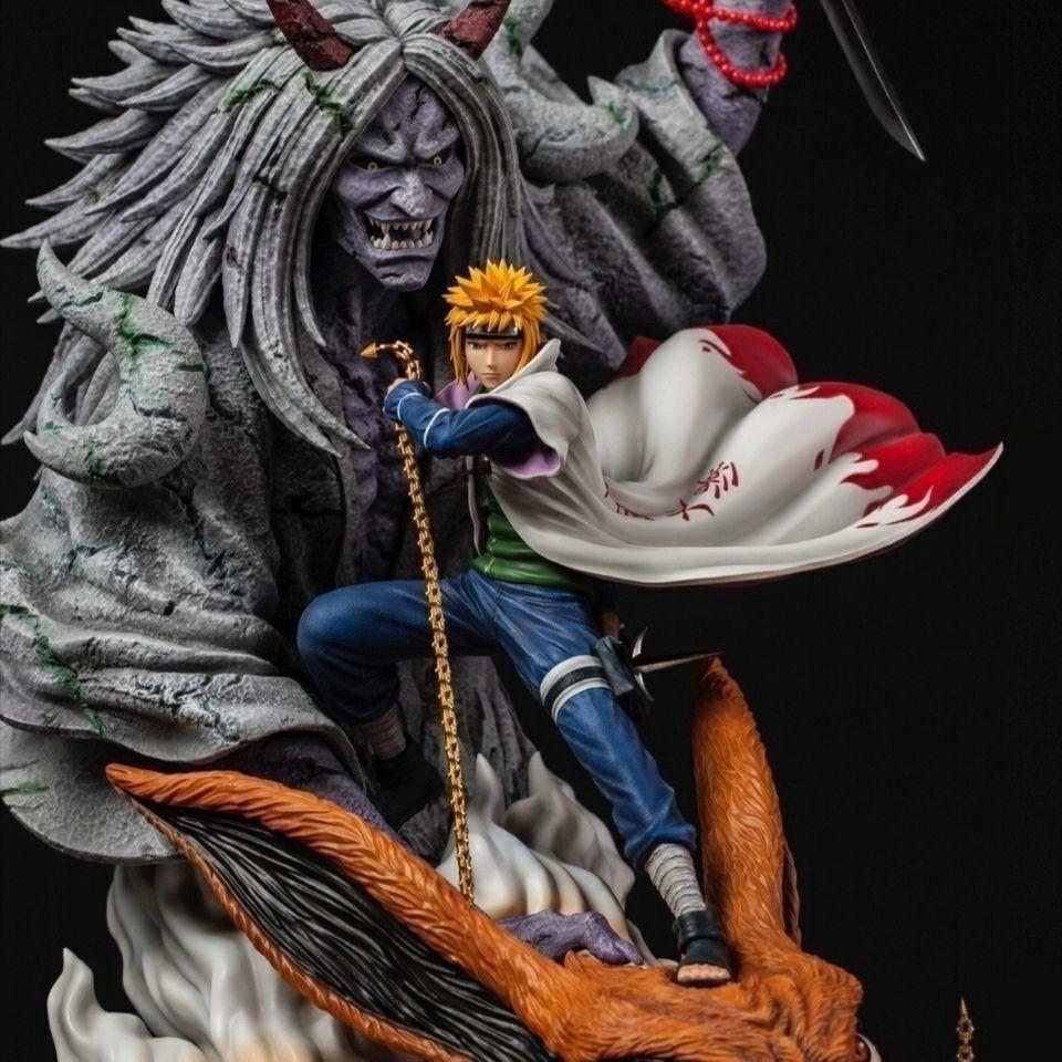 Naruto Namikaze Minato Death God Nine Tailed Fox Anime Figure Collectible Statue Action Figure Gift Present for Fans