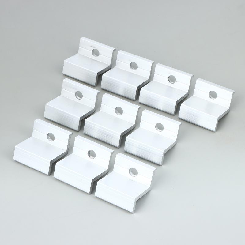 5/10Pcs For Aluminum Alloy Solar Panel End Clamps For PV Module Racking Mount System Accessories Photovoltaic Mounting