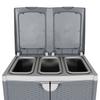 Trash Can with 2 Flaps Gray 65x45x88 cm PP