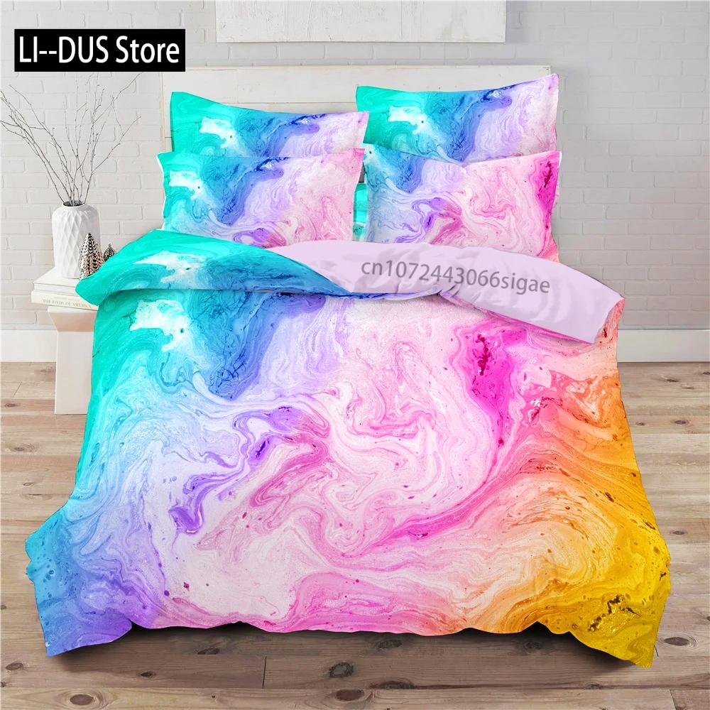 

Rainbow Gradient Bedding Set Gradient Colors Duvet Cover with Pillowcases Single Twin Full Queen King Girl Kids Quilt Cover EU King(240*220cm)3pcs