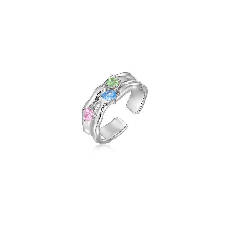 Sophisticated Heart Shaped Ring For Women Adjustable And Trendy Silver Plated Fashion Jewelry