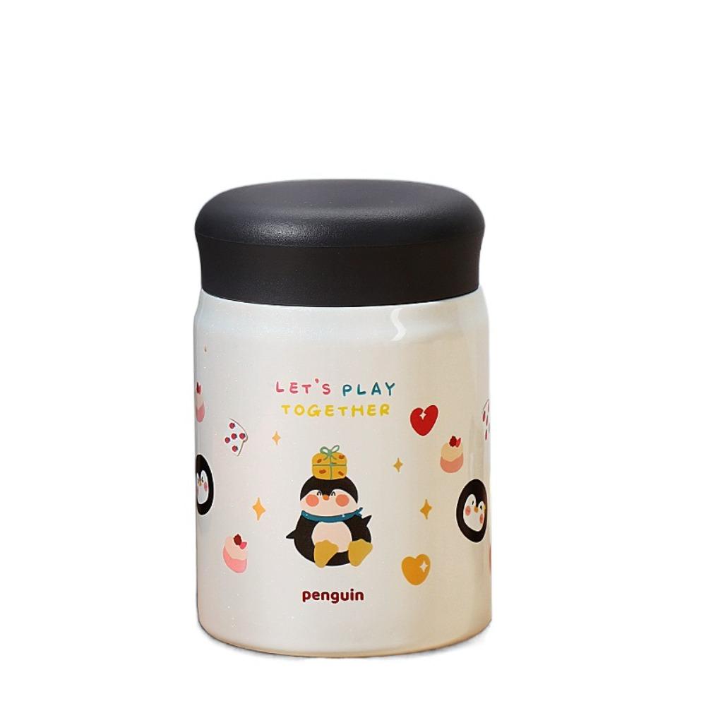 

Cartoon Thermal Lunch Box Stainless Steel Outdoor Congee Pot Mini Vacuum Flask Office серый