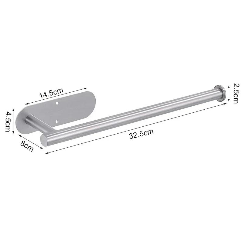 Stainless Steel Bathroom Accessories Paper Towel Holder Holeless Punch Kitchen Tissue Hanger Toilet Extended Storage Rack Items