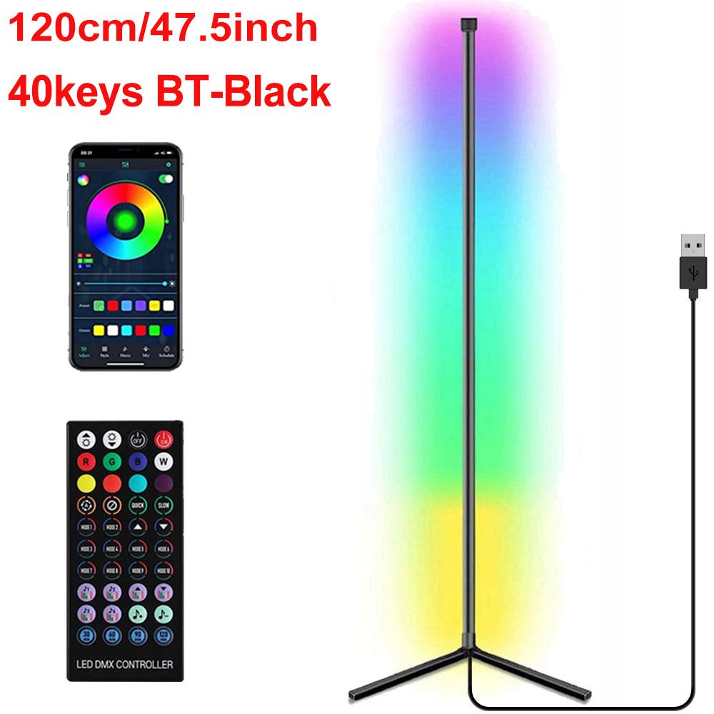 Nordic 120cm Dimmable Standing LED Bar Light Corner Tuya Smart Floor Lamp for Bedroom RGB Mood Lighting Gaming Living Room Decor