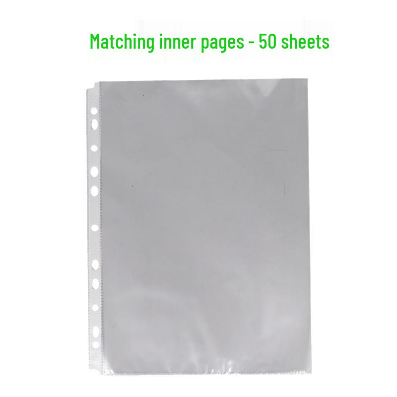 Clear A4 D-Ring Four-Hole Binder - Transparent Cover for Loose-Leaf Pages.