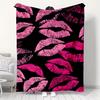 A Soft And Cozy Flannel Blanket That Is Gentle On The Skin And Non-Irritating, Featuring a Stylish And Sexy Theme with Pink Lip