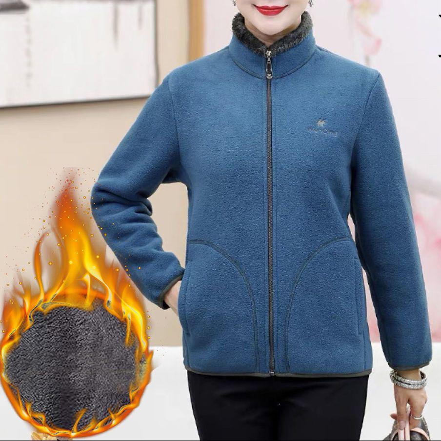 Winter Coat Plush Fleece Jacket Women's Autumn Mother's Jacket Short Coats