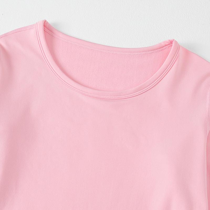 2-teiliges Herbst- und Winter-Damen-Set mit einfarbigem Rundhalsausschnitt, Thermo-Unterwäsche für Teenager, lässige und bequeme Nachtwäsche