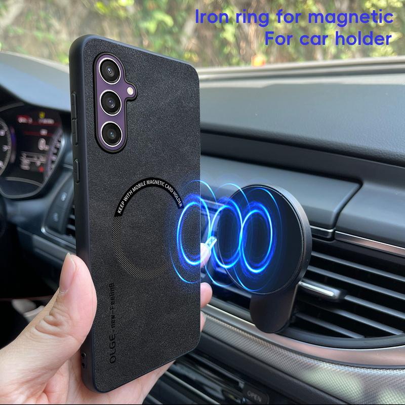 Magnetic For Magsafe Leather Case For Samsung Galaxy S25 S24 S23 S22 Ultra S23 S24 FE Luxury Wireless Charge Phone Back Cover