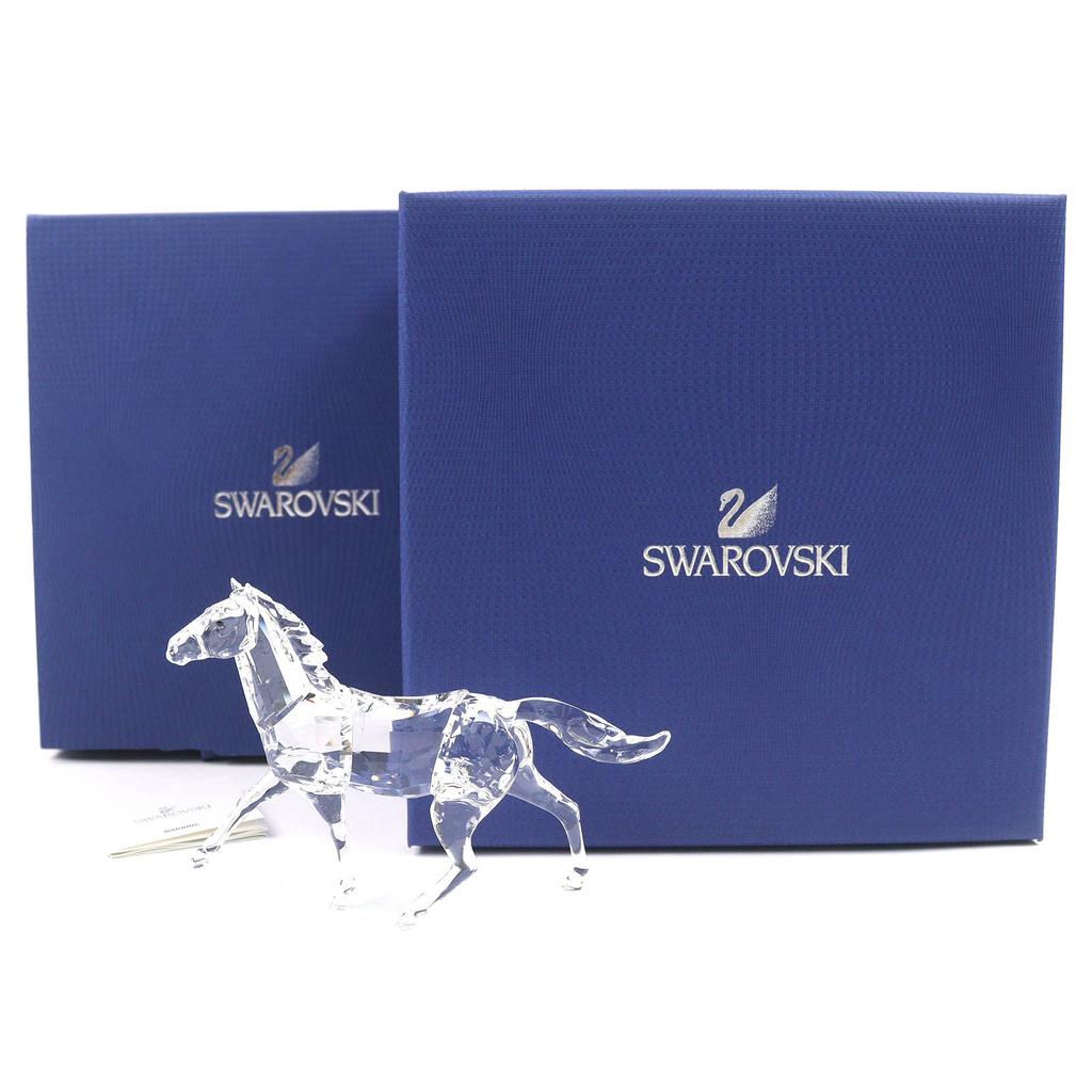 Excellent SWAROVSKI Goods Stallion Horse Zodiac Figurine Interior Clear Crystal Women Used