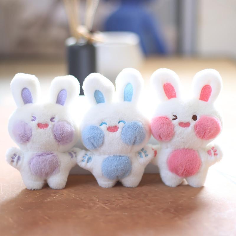 Adorable Cute Bunny Plush Toy Keychain Soft Short Plush Cartoon Rabbit Bag Charm