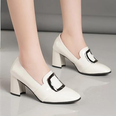 Damen schuhe Damenmode klassisch Übergröße beige Slip-On Büro High Heel Schuhe Damenmode Arbeits Pumps ab365