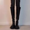 Mode Damen Stiefel mit weitem Schaft, dicke Beine, hohe Plateaustiefel, langer Schaft, Übergröße