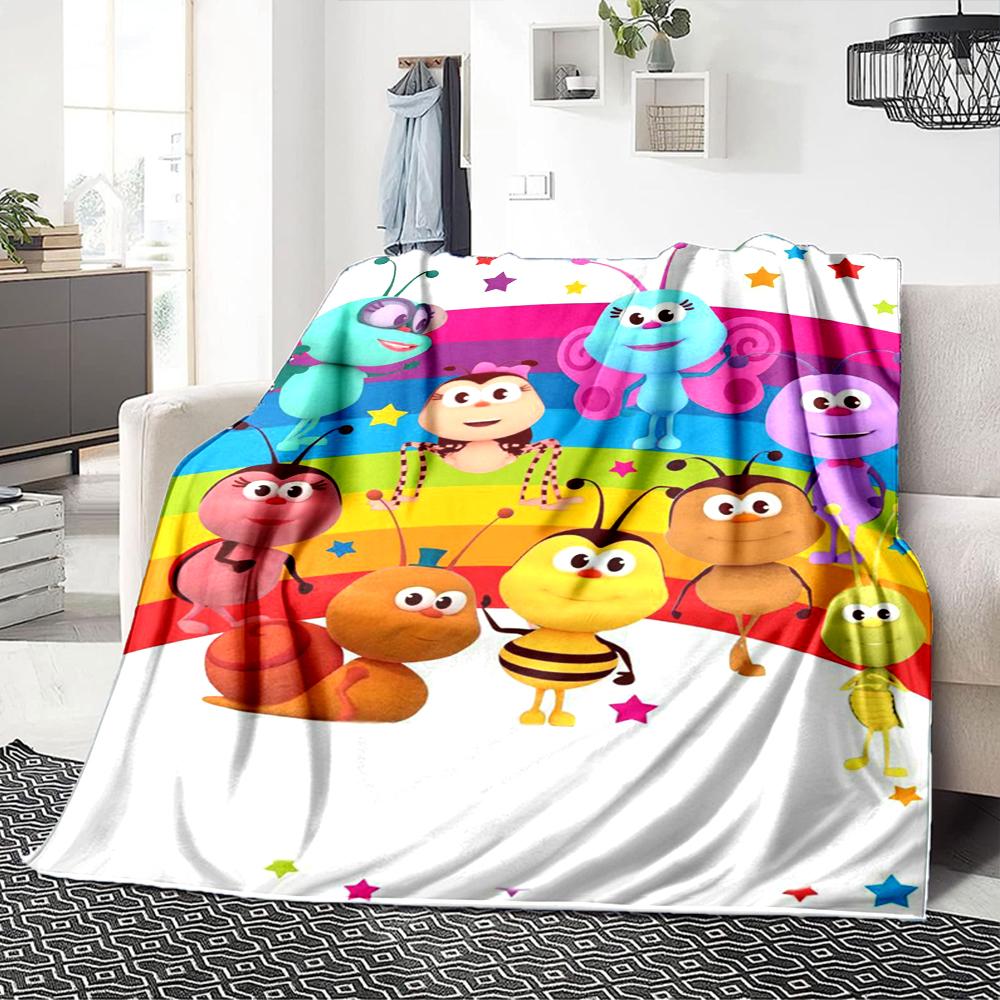 1Pc Bugs Garden Blanket For Couch Bed Plush Cozy Fuzzy Blanket Super Soft Warm Blankets For Fall And Winter 09187