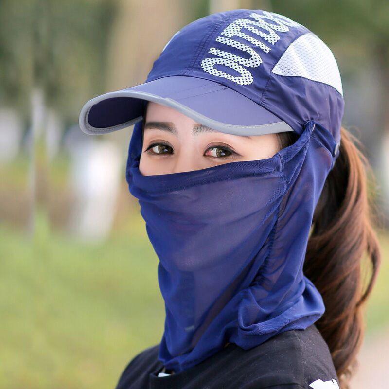 Summer Neck Face Sunshade Sun Hat Uv Protection Wide Brim Shade Hat Detachable Breathable Neck Face Baseball Cap Visor Beach Cap