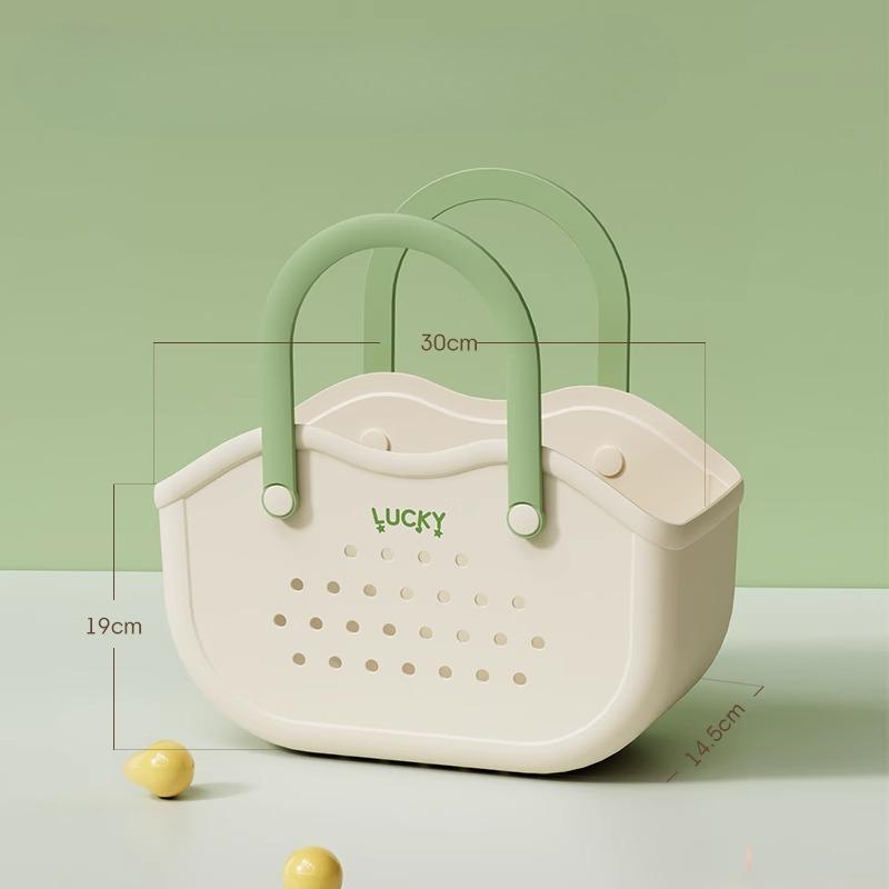 

Cherry Bath Basket Organizer Portable with Handles Large Capacity Bath Basket Cute Kawaii Bathroom Children Girls Wash Baskets