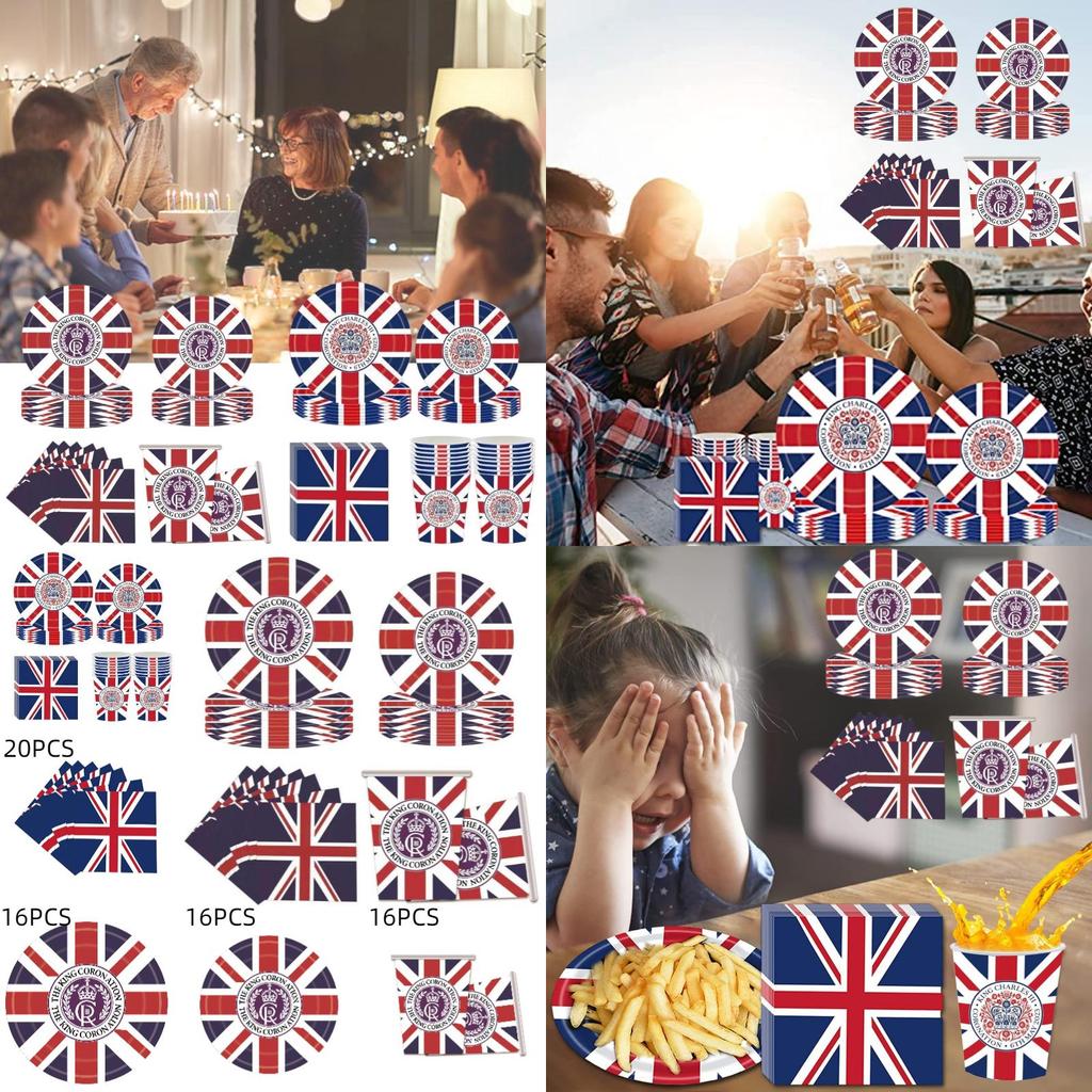 King Charles Iii Union Jack Disposable Party Supplies For Birthday Celebration