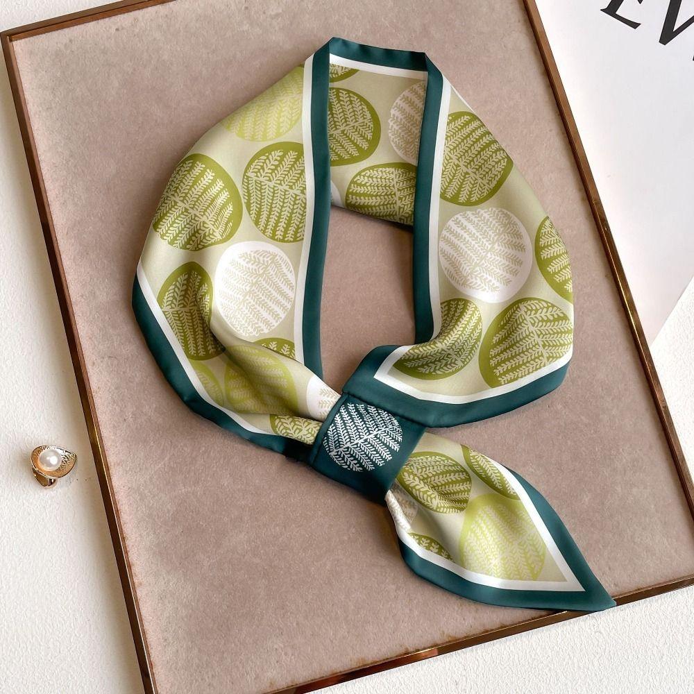 Multi-functional Women Silk Scarf Flower Print Ladies Neck Tie New Satin Silk Ribbons  Summer