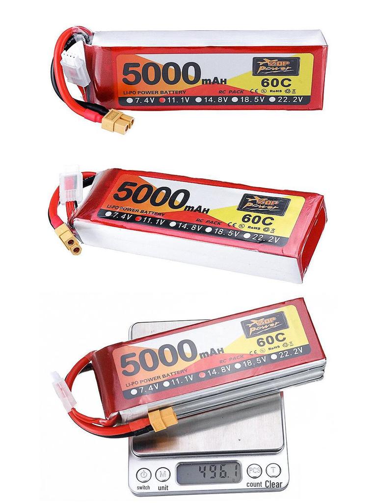 ZOP 5000mAh 11.1V-22.2V 60C High-Rate Lithium Battery for RC Aircraft & Drones