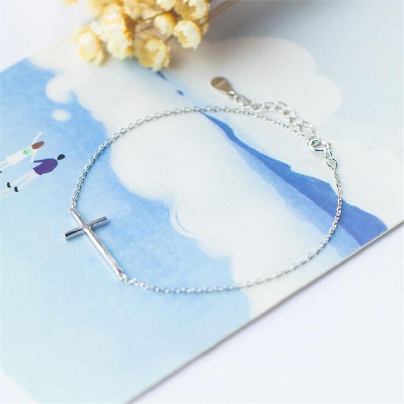Korean Style Simple Smooth Cross Bracelet for Women