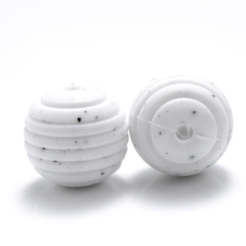 10 Stück/Los 15mm Baby-Silikonperlen Beißringe für 4-6 Monate Spiral-Lebensmittelechtes Silikon Beißring Schnuller Kette Halskette Herstellung