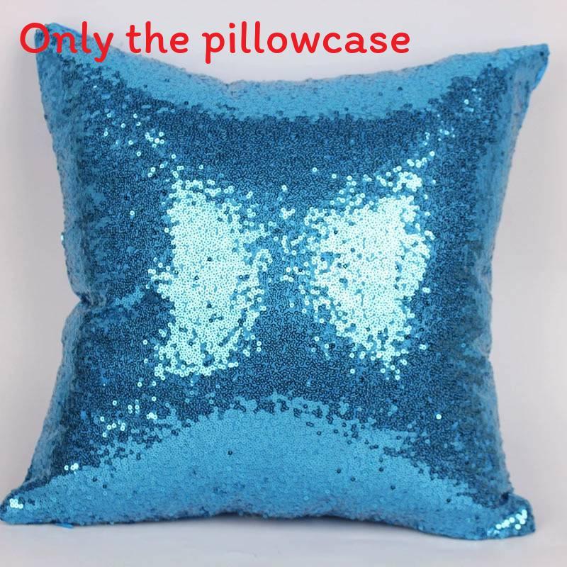 Chameleon Fabric Sequin Pillowcase With Solid Color For Living Room Decor