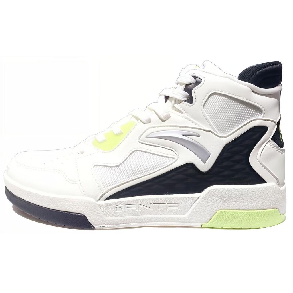 Anta Dominator Color Block Casual High-Top Sneakers Men Sneakers White Black Green 112118050-1