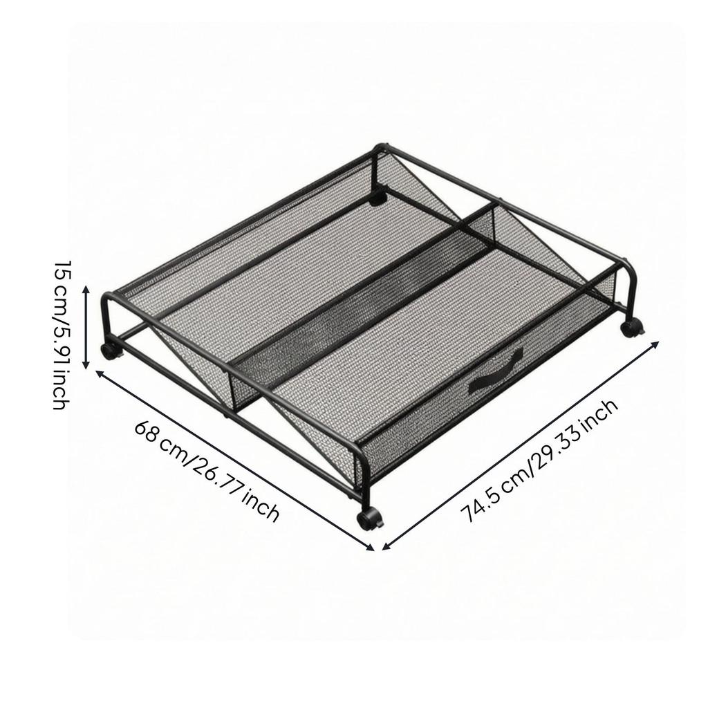 Rolling Shoe Storage Organizer Metal Mesh for Bedroom