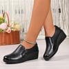*Comfortabele Dames Schoenen met Ronde Neus en Verhoging, Lente en Herfst, Schuine Hak, Casual Enkel Schoenen