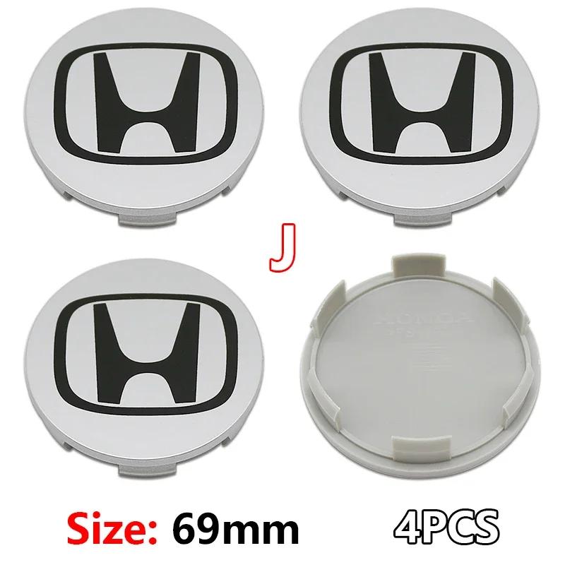 58/69mm Car Wheel Hub Center Caps 4PCS ABS Wheel Rim H Logo Cover for Honda Civic Accord CR-V Fit Auto Exterior Accessories ajk256