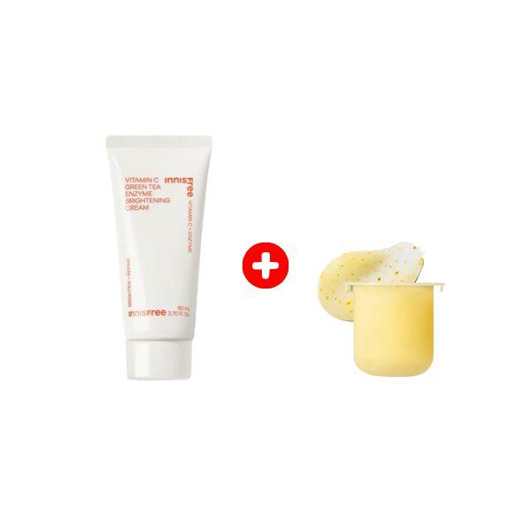 

[Special Limited 30 Set] INNISFREE Vitamin C Green Tea Enzyme Brightening Cream (80ml Main + 50ml Refill)