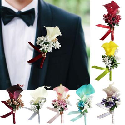 Casamento Noiva Noivo Simulação Flor Corsage Broche Homens Mulheres Artificial Boutonniere Flor Clipes Noiva Prom Decoração