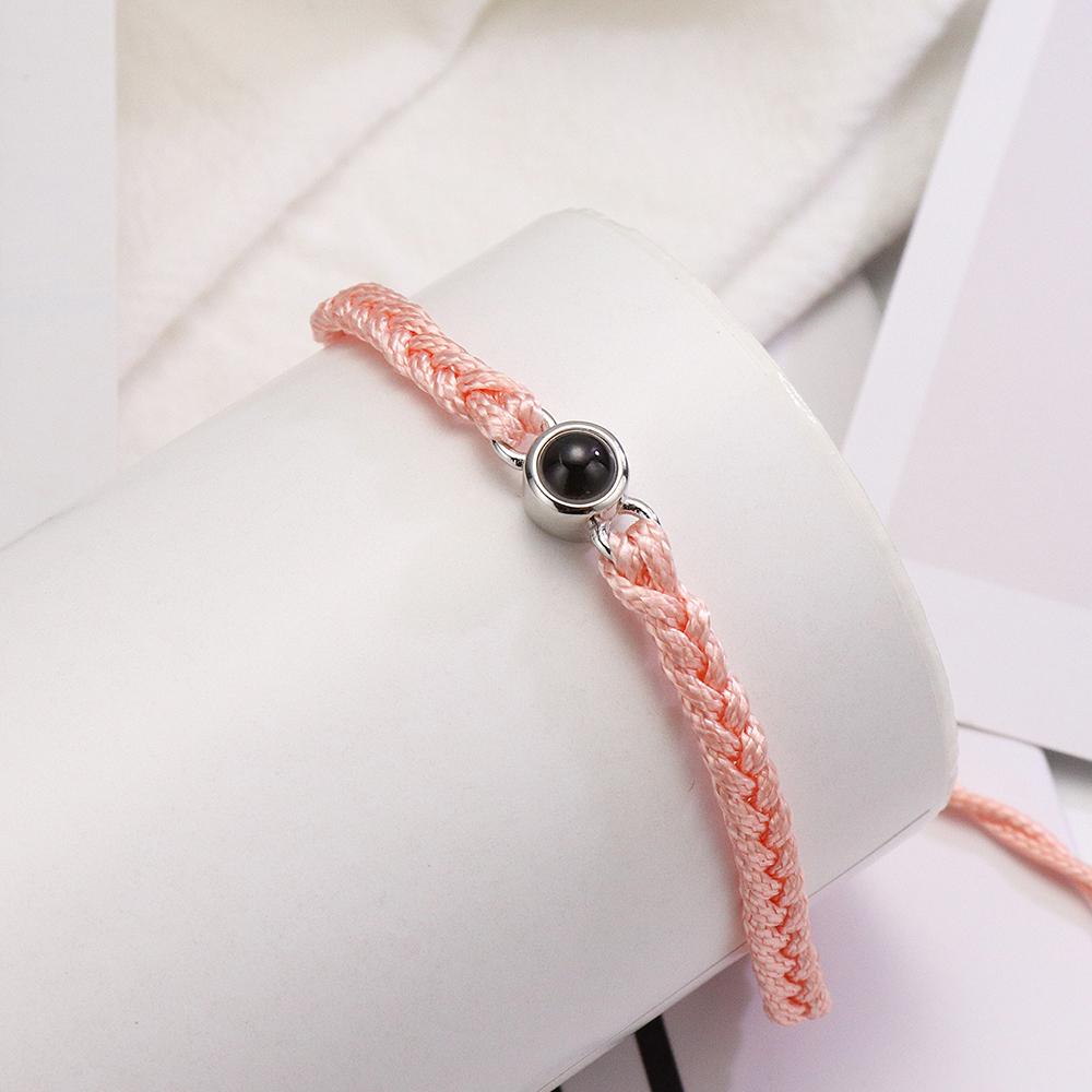 EthShine Personalized 925 Silver Circle Photo Bracelet Projection Bracelets Custom Photo Bracelet Couple Memorial Gift Women