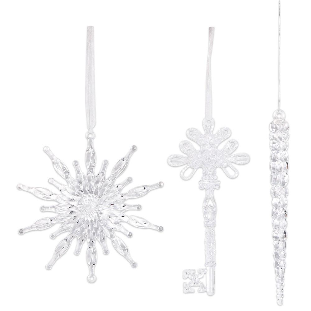 Stunning Christmas New Decorations Clear Ice Stick Hangings For Festive Tree Arrangement Snowflakes Featuring