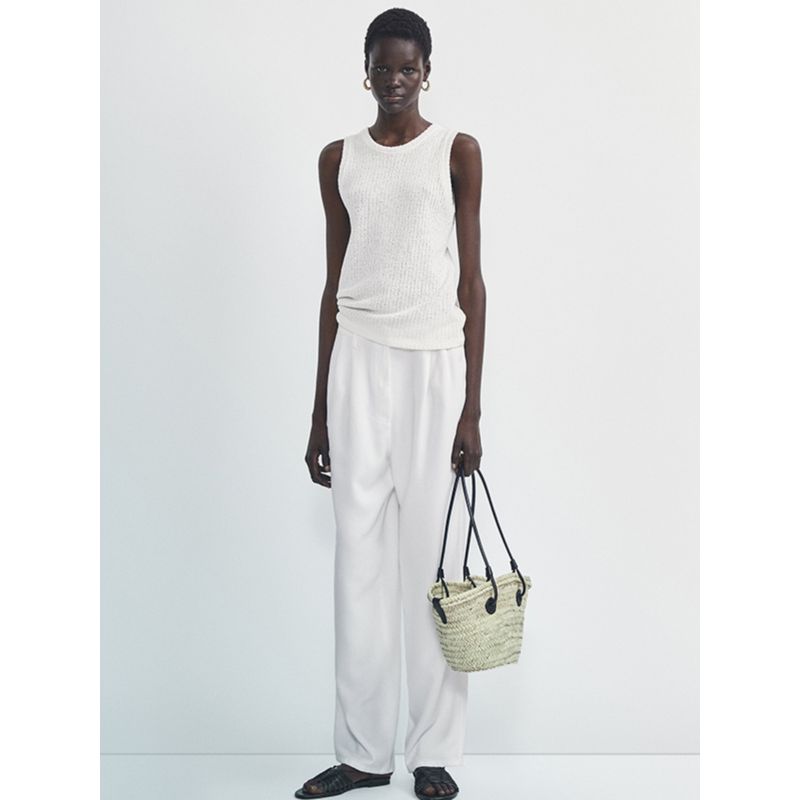 MD Women's Summer New Arrival Lightweight Plaid Cotton Sleeveless Knitting Vest T-shirt Female 06804533712