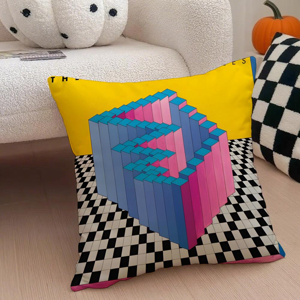 Rock Band The Strokes Album Pillow Case Anti-dustmite Pillowcase Invisible zipper silky short plush Sofa cushion cover