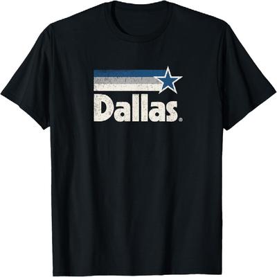 Vintage Dallas Texas Miasto Silne Dallas TX Niebieskie Paski Gwiazda Koszulka