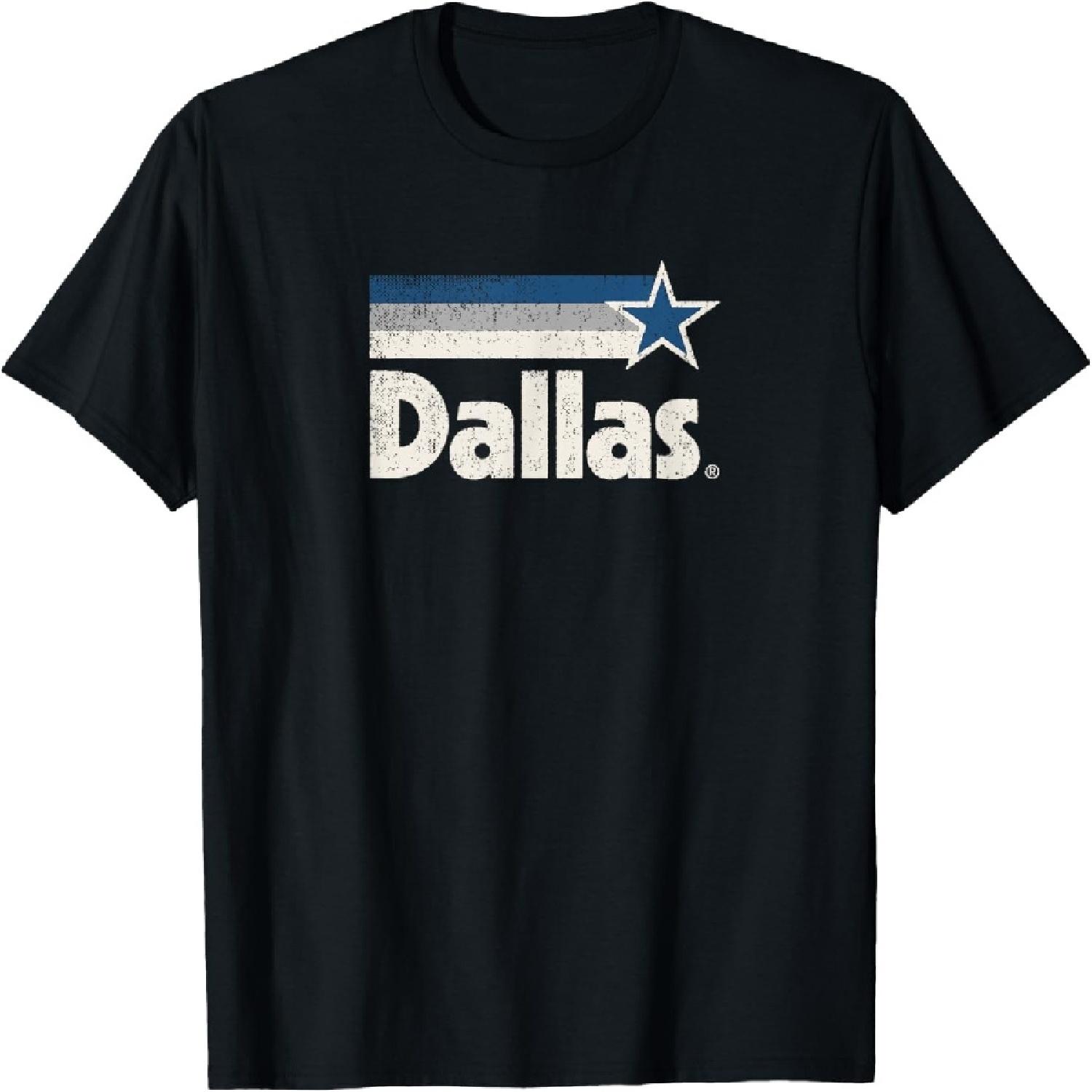 Vintage Dallas Texas City Strong Dallas TX Blue Stripes Star T-Shirt XXXXXL разноцветный