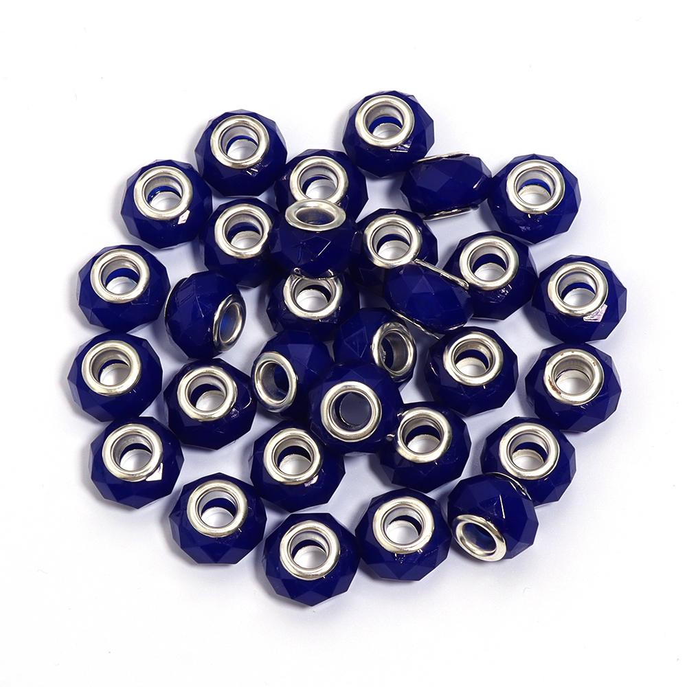 20 Stück/Los 14mm Gelee-Farbe Facettierte Harzperlen Großes Loch Abstandshalter Lose Perlen Für Schmuckherstellung DIY Armband Halskette Großhandel