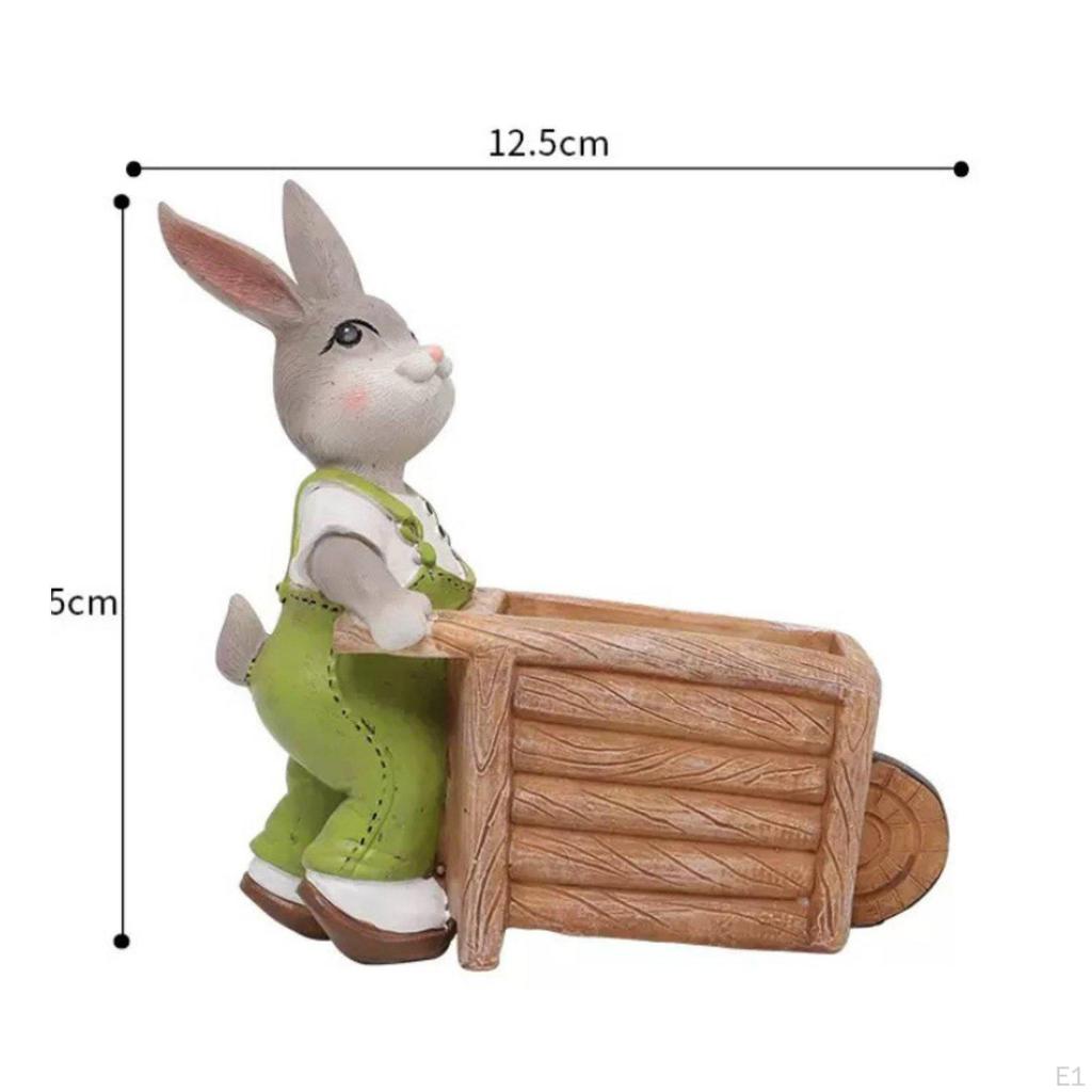 Hare Planter Cute Resin Bunny Flower Pot Realistic Craftsmanship for Courtyard,