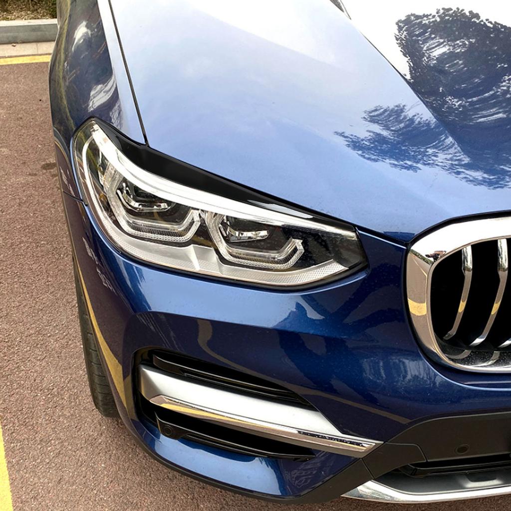 1 Pair Headlight Eyebrow Stickers Car Headlamp Eyelid Decal Cover Replacement for X3 X4 G01G02 2018+(Carbon     )