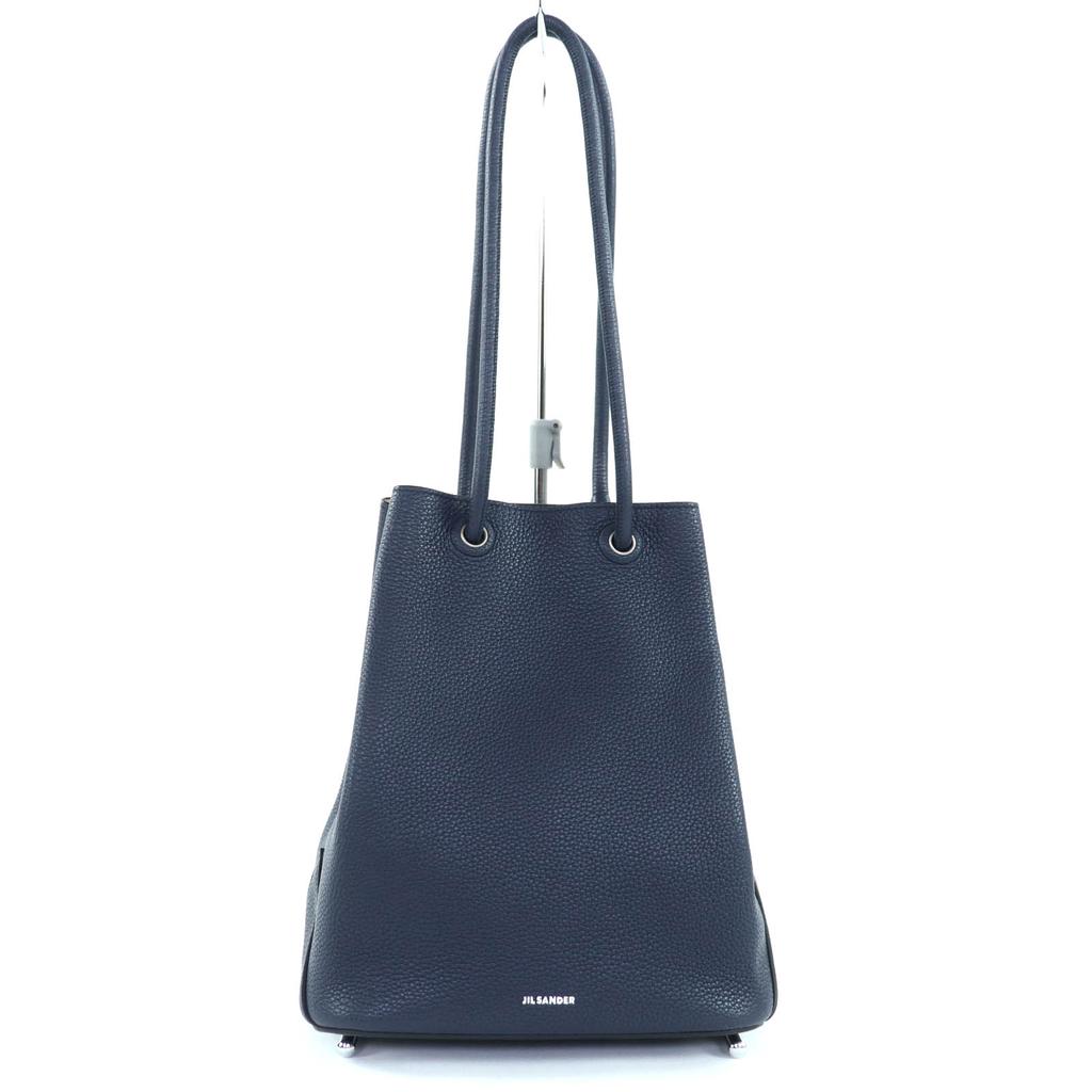 Ausgezeichnete JIL SANDER Handtasche J-SHOPPER Dunkelblaues Leder Damen Gebraucht