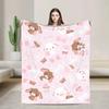SSugar Bbunnies Kawaii Flannel Blanket  Cute Bunny Print Soft Throw Blanket for Bed Sofa Kids Bedroom Decor