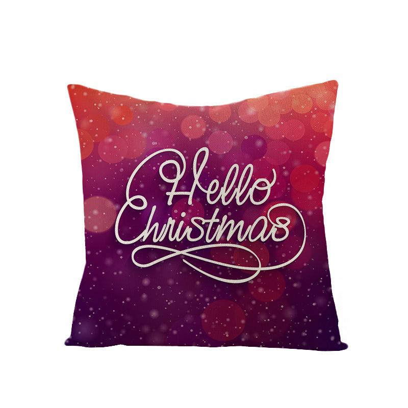 New Christmas Pillow Cover Printed Decorative Cushion Cover Home Sofa Cushion Linen Sofa Back