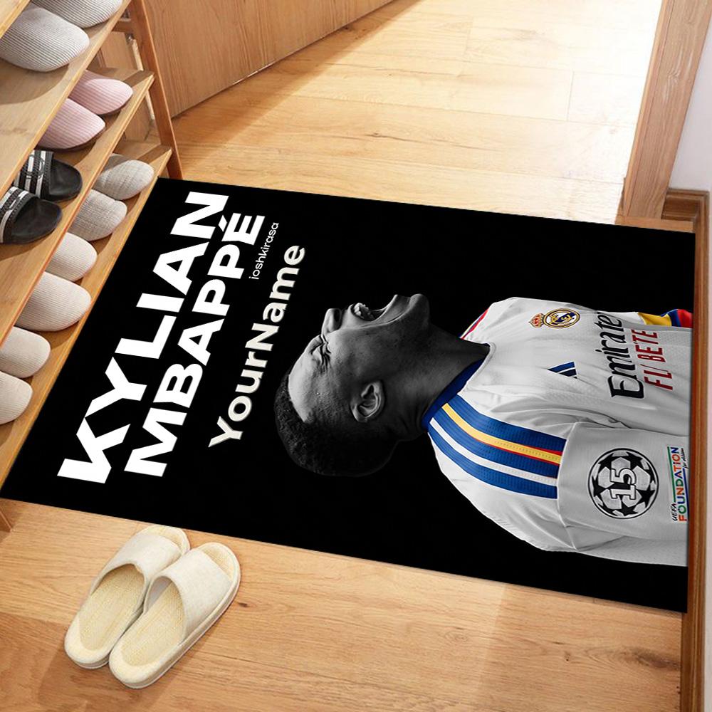 Mbappe 77 Personalized Text Area Rug Perfect for Study room Game Room Balcony Dormitory Anti-slip Rug Anime Office Decor