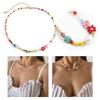 Cute Flowers Choker Imitation Pearls Colorful Beaded Necklace Sweet Short Clavicle Chain Necklace Fashion Jewelry