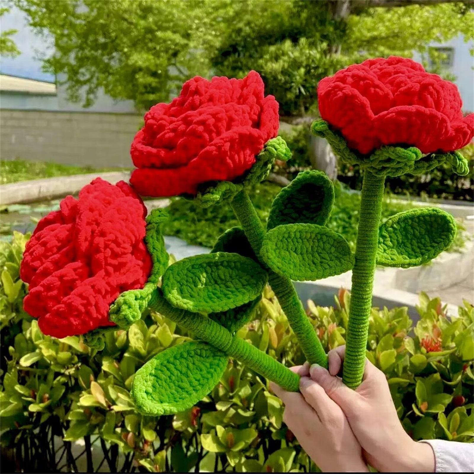 

Велика В язана Троянда Ручна Робота Гачком В язання Супутник Подарунок Для Пар one size